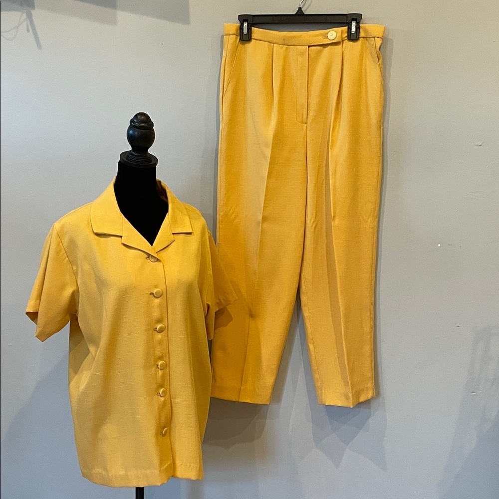 Yellow Women's Two-Piece Pant Set